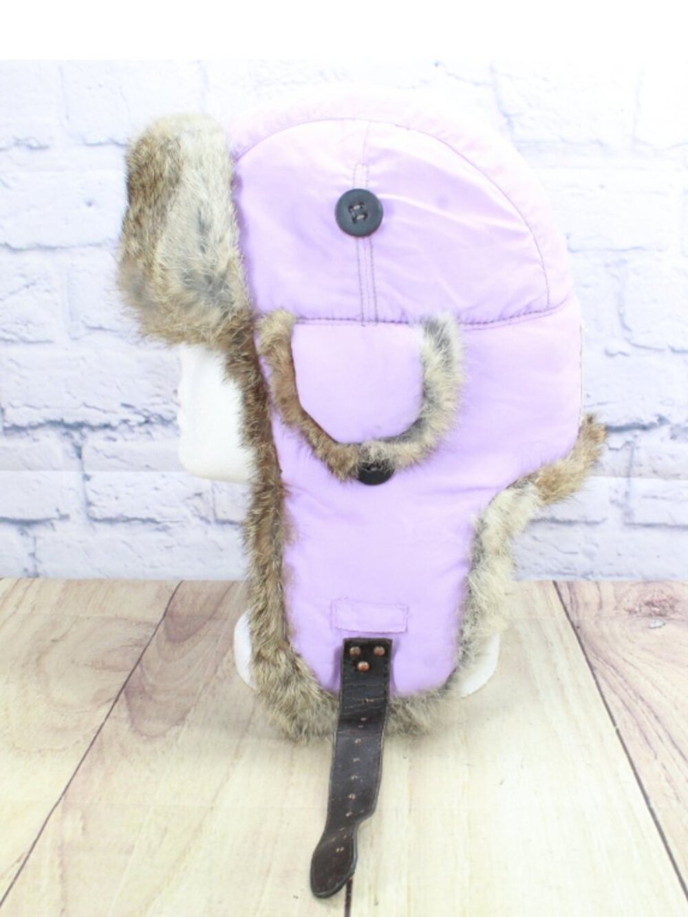 Mad Bomber Purple Brown Trapper Hat Lined Ear Flap Solid Unisex Large